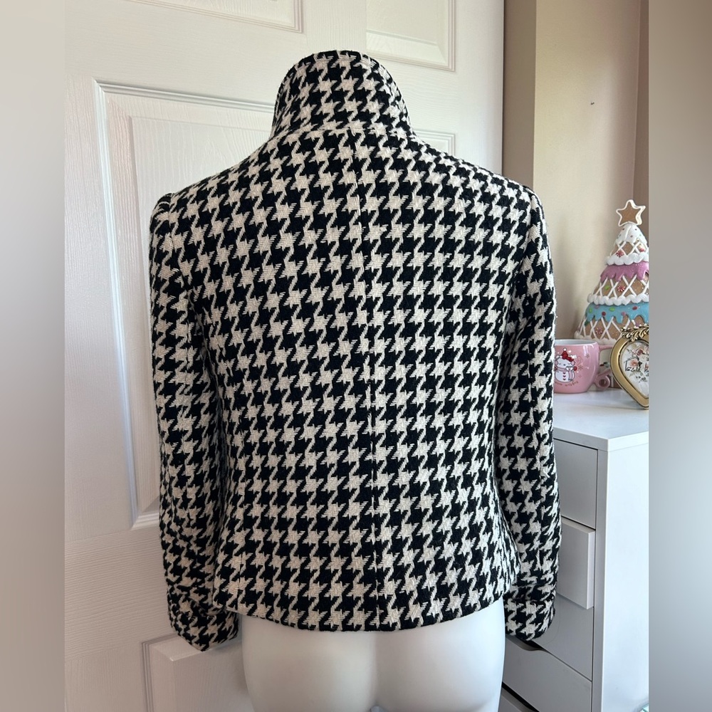 Black Rivet Houndstooth Wool Jacket - image 5
